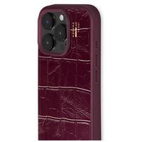 iDeal of Sweden Coque MagSafe en cuir végétalien Apple iPhone 16 Pro - Fine Wine Croco