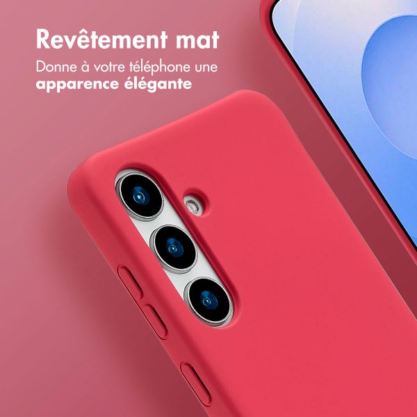 imoshion Coque arrière Color avec cordon amovible et MagSafe Samsung Galaxy S25 / S24 - Red Raspberry
