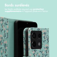 imoshion Étui de télephone portefeuille Design Xiaomi Redmi Note 13 Pro (5G) / Poco X6 - Blue Flowers