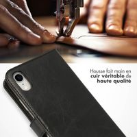 Selencia Étui portefeuille en cuir véritable Apple iPhone Xr - Noir