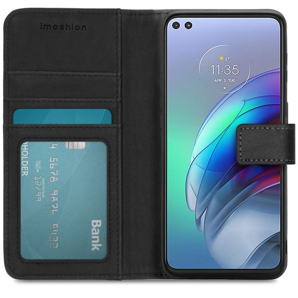 imoshion Étui de télephone portefeuille de luxe Motorola Moto G100 - Noir