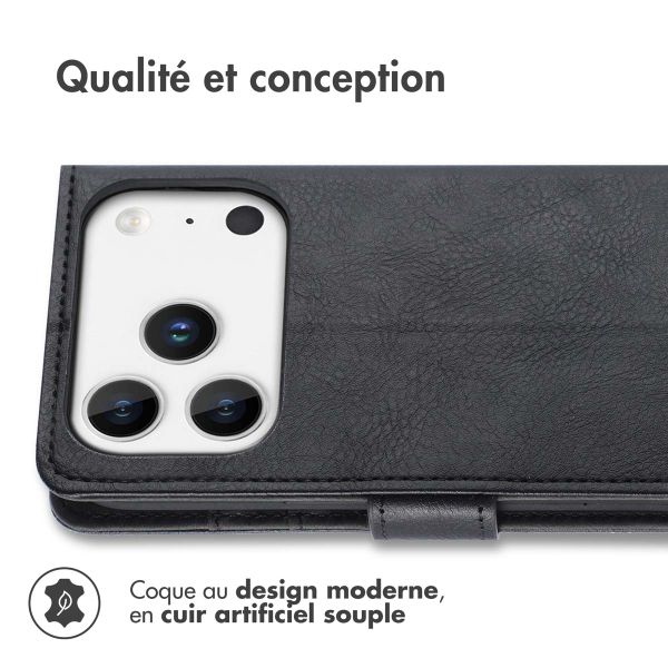 imoshion Étui de télephone portefeuille de luxe Apple iPhone 17 Pro - Noir