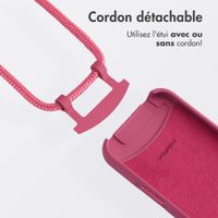 imoshion Coque arrière Color avec cordon amovible et MagSafe Apple iPhone 16 Pro Max - Raspberry