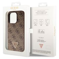 Guess Coque 4G Logo Triangle Strass Apple iPhone 15 Pro - Marron