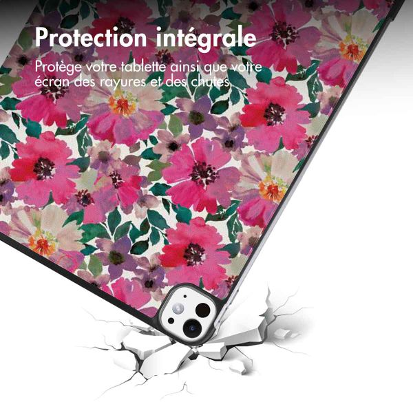 imoshion Coque tablette Design Trifold Apple iPad Pro 11 (2025) M5 / (2024) M4 - Floral Water Color
