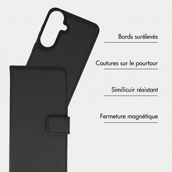 imoshion Étui portefeuille luxe 2-en-1 amovible Samsung Galaxy S26 FE - Noir