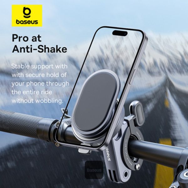 Baseus PrimeTrip support de téléphone 2-en-1 pour vélo / scooter / moto avec anneau support - Magnétique - Universel - Cosmic Black
