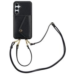 Selencia Coque de télephone Sera avec cordon et porte-cartes enveloppe Samsung Galaxy A35 - Noir