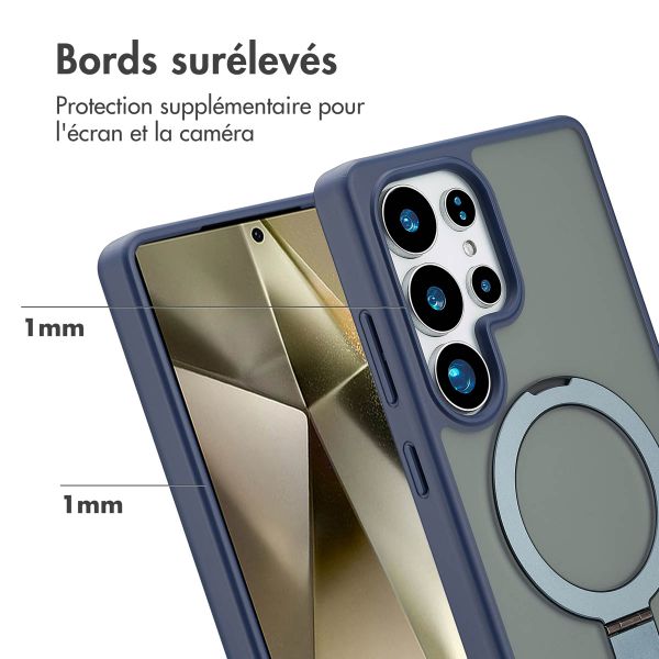 Accezz Coque Ring Stand avec MagSafe Samsung Galaxy S25 Ultra - Bleu