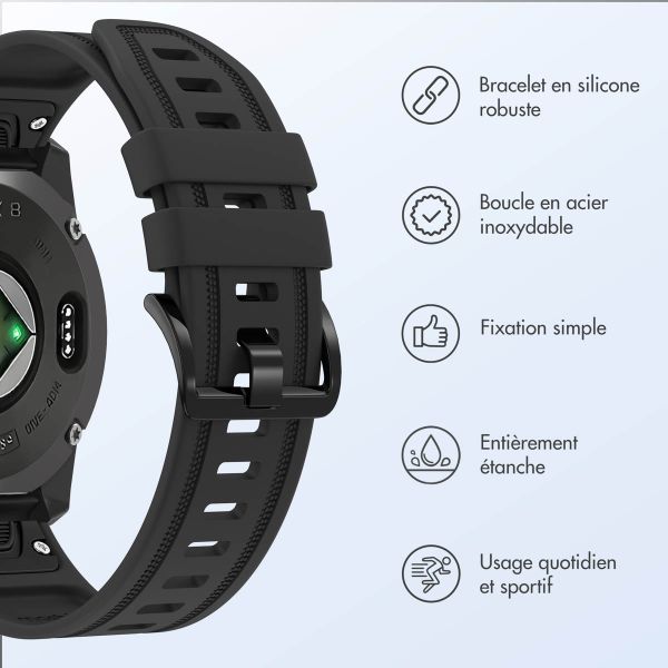 imoshion Bracelet QuickFit® Line en silicone  - Connexion Garmin 20 mm - Noir