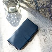 Selencia Étui portefeuille en cuir véritable Samsung Galaxy A21s - Bleu