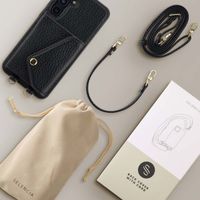 Selencia Coque de télephone Sera avec cordon et porte-cartes enveloppe Samsung Galaxy A55 - Noir