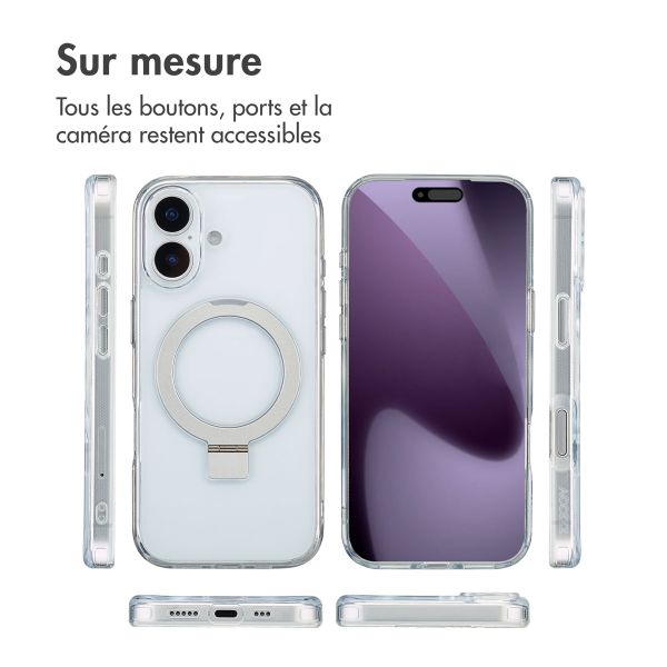 Accezz Coque Ring Stand avec MagSafe Apple iPhone 17 - Transparent
