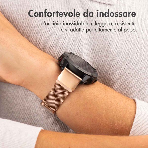 imoshion Bracelet QuickFit® Milanais  - Connexion Garmin 20 mm - Taille L/XL - Rose Gold