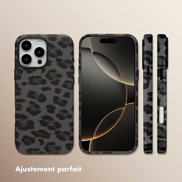 Selencia Coque Sabi imprimé panthère avec MagSafe Apple iPhone 16 Pro Max - Midnight Black
