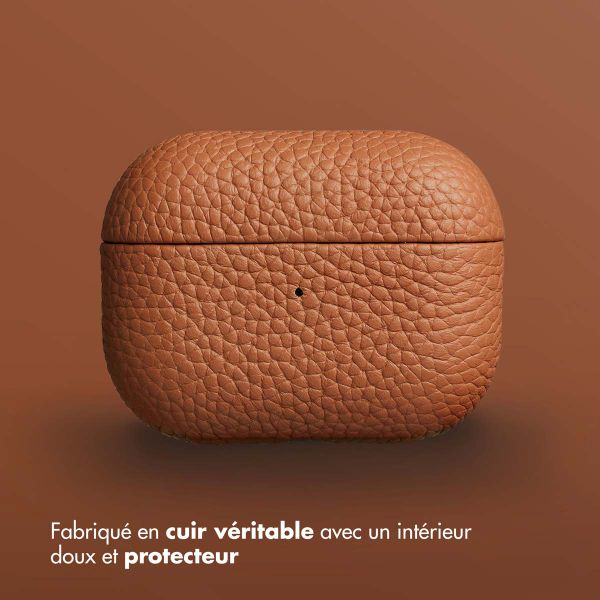 Accezz Coque en cuir véritable  Apple AirPods Pro 2 - Cognac