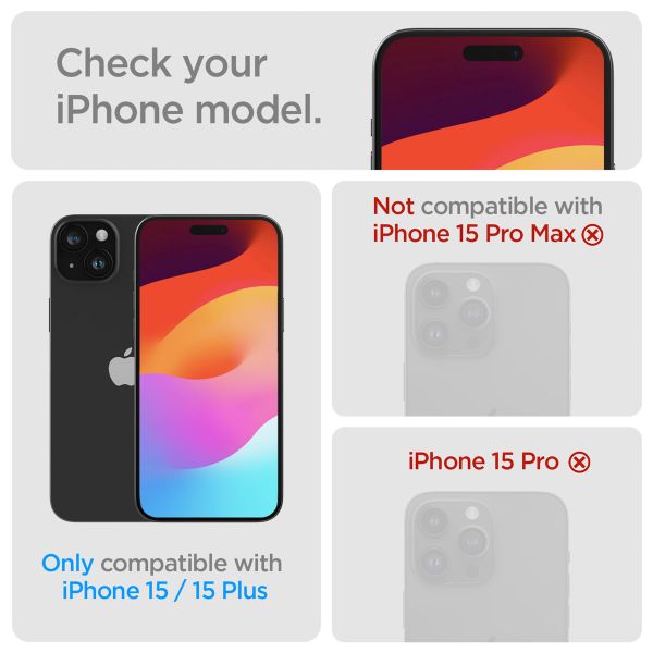 Spigen Optik Lens Protector - Protection complète de la caméra (lot de 2) Apple iPhone 15 / 15 Plus - Crystal Clear