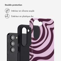 Selencia Coque arrière Vivid Samsung Galaxy S23 - Wavy Swirl Pink Plum