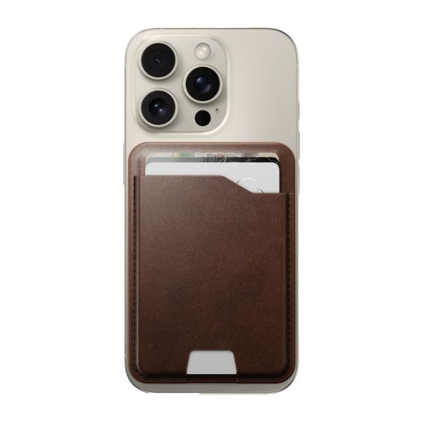 Nomad Horween Portefeuille Mag en cuir avec Apple Find My Tracking - Rustic Brown