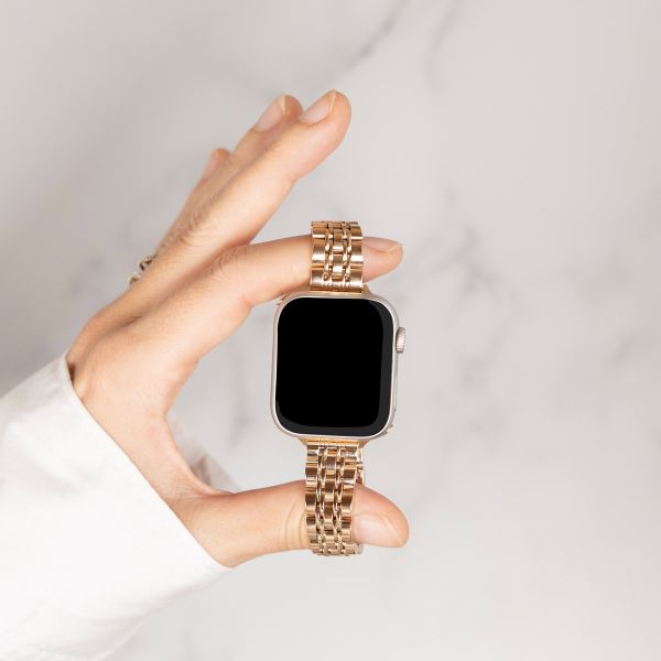Selencia Bracelet en acier slim style Jubilee Apple Watch | 38/40/41/42 mm - Rose Doré