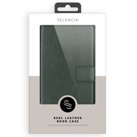 Selencia Étui portefeuille en cuir véritable Huawei P30 Lite - Vert