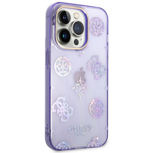 Guess Coque Peony Glitter Apple iPhone 14 Pro Max - Lila