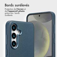 Accezz Étui de télephone portefeuille en cuir 2-en-1 avec MagSafe Samsung Galaxy S25 - Nightfall Blue