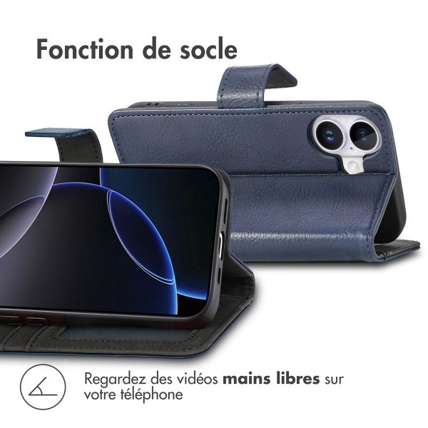 imoshion Étui de télephone portefeuille de luxe Apple iPhone 17 - Bleu foncé