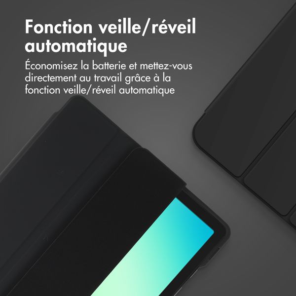 Accezz Coque tablette portefeuille Smart Silicone Samsung Galaxy Tab A11 Plus / A9 Plus - Noir