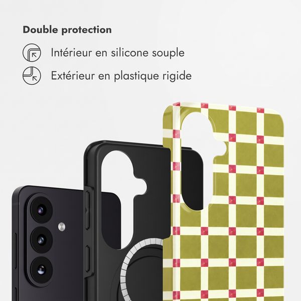 Selencia Coque arrière Vivid avec MagSafe Samsung Galaxy S26 - Check This Olive