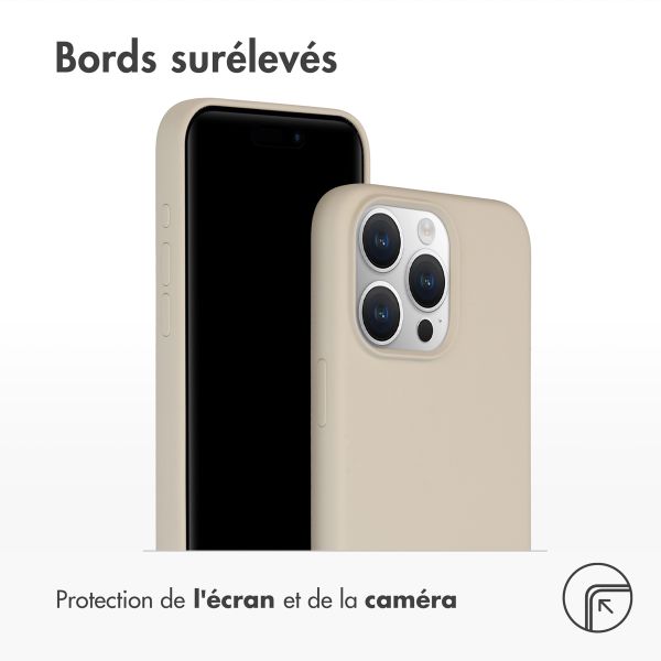 Accezz Coque Liquid Silicone avec MagSafe Apple iPhone 15 Pro Max - Stone
