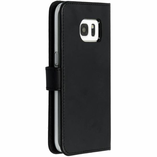 Selencia Étui portefeuille en cuir véritable Samsung Galaxy S7 - Noir