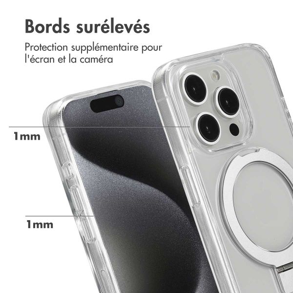 Accezz Coque Ring Stand avec MagSafe Apple iPhone 15 Pro - Transparent