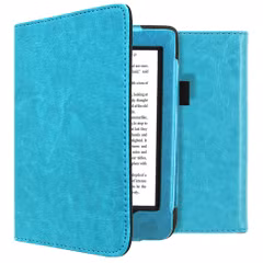 imoshion Étui de liseuse portefeuille en cuir végan Kobo Nia - Bleu clair