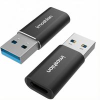 imoshion 2x Adaptateur USB-A 3.1 (mâle) vers USB-C (femelle) - OTG - Noir