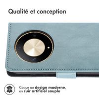 imoshion Étui de télephone portefeuille de luxe Honor Magic 6 Lite - Bleu clair