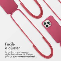 imoshion Coque arrière Color avec cordon amovible et MagSafe Apple iPhone 14 Pro - Raspberry