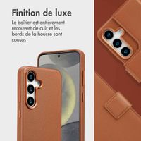 Accezz Étui de télephone portefeuille en cuir 2-en-1 avec MagSafe Samsung Galaxy S25 - Sienna Brown