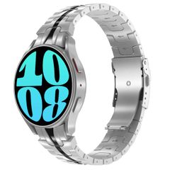 Accezz Bracelet Steel Samsung Galaxy Watch 4 / 5 / 6 / 7 / FE (20 mm) - Argent & Noir