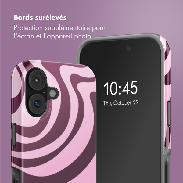 Selencia Coque arrière Vivid avec MagSafe Apple iPhone 17 - Wavy Swirl Pink Plum