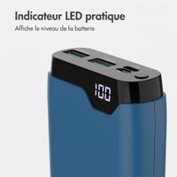 imoshion Batterie externe 20 000 mAh - Chargeur rapide 22,5 W - USB-C / USB-A - Bleu