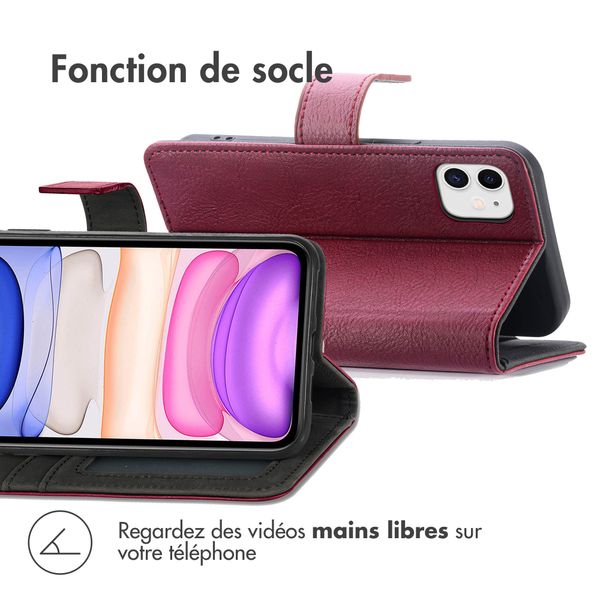 imoshion Étui de télephone portefeuille de luxe Apple iPhone 11 - Bordeaux