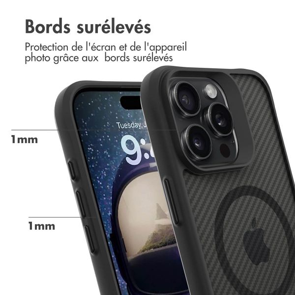 imoshion Rugged Hybrid Carbon Case avec MagSafe Apple iPhone 16 Pro - Noir
