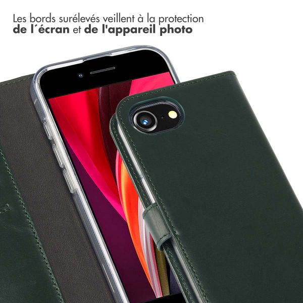 Selencia Étui portefeuille en cuir véritable Apple iPhone 17e / 16e - Vert