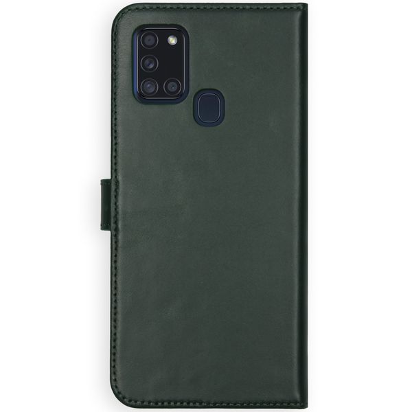 Selencia Étui portefeuille en cuir véritable Samsung Galaxy A21s - Vert
