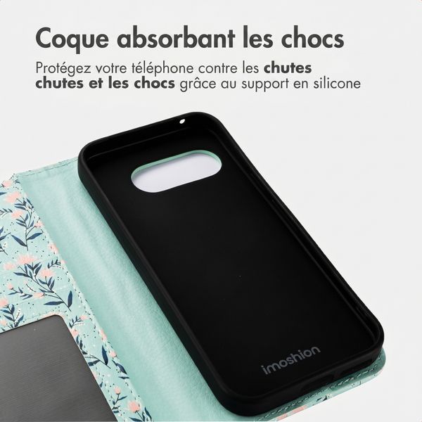imoshion Étui de télephone portefeuille Design Google Pixel 9A - Blue Flowers