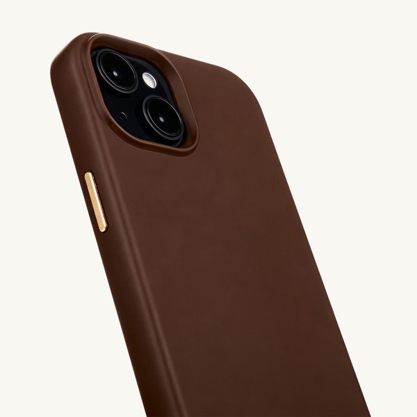 Selencia Coque arrière Rivièra avec MagSafe avec crochets amovibles Apple iPhone 14 / 13 - Choco Brown