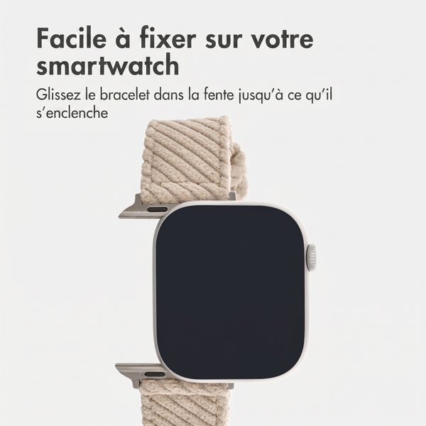 imoshion Bracelet en velours côtelé Apple Watch | 38/40/41/42 mm - Beige