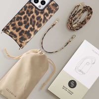 Selencia Coque de télephone Nova avec cordon et porte-cartes Apple iPhone 14 Pro - Leopard