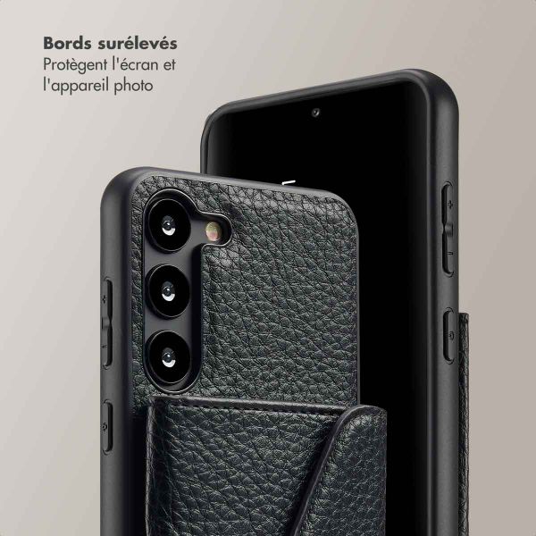 Selencia Coque de télephone Sera avec cordon et porte-cartes enveloppe Samsung Galaxy S23 - Noir